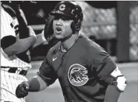  ?? JOHN J. KIM/CHICAGO TRIBUNE ?? The Cubs’ Willson Contreras crosses the plate after hitting a home run on Sept. 25 at Guaranteed Rate Field in Chicago.