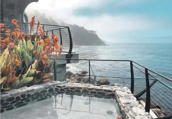  ?? Stephanie Lewis ?? SOAK IT all in at Big Sur’s Esalen, from top, Dr. Wilkinson’s Backyard Resort & Mineral Springs in Calistoga, Glen Ivy Hot Springs near Corona and Two Bunch Palms in Desert Hot Springs.