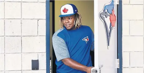  ?? NATHAN DENETTE THE CANADIAN PRESS ?? Vladimir Guerrero Jr. got a head start on spring training Saturday, two days before the Blue Jays’ position players have to report.