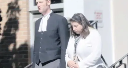  ??  ?? Kaela Mehl, accompanie­d by her lawyer, leaves Victoria courthouse on Thursday. (Image is a still from a video.)