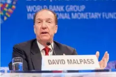  ??  ?? World Bank President David Malpass