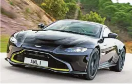  ??  ?? The 2020 Aston Martin Vantage coupe comes with a 503-horsepower 4.0-liter V-8 engine.