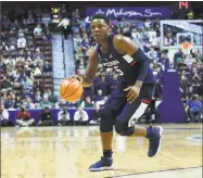  ?? Anthony Nesmith / Icon Sportswire via Getty Images ?? UConn sophomore Josh Carlton is excited to play under new coach Dan Hurley.