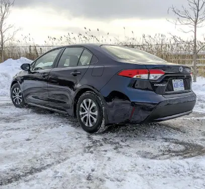  ??  ?? Loaded with the premium package, the Corolla Hybrid comes in just above the $28,500 mark — including the environmen­tal charges and freight but before taxes. That makes owning a hybrid vehicle — and a pretty good one at that — more affordable than ever.