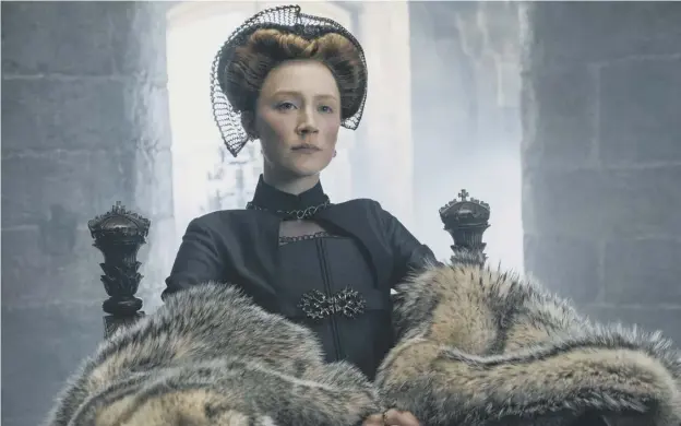  ?? ?? ↑ Saoirse Ronan played Mary Stuart in the recent film Mary Queen of Scots, opposite Margot Robbie as Elizabeth I