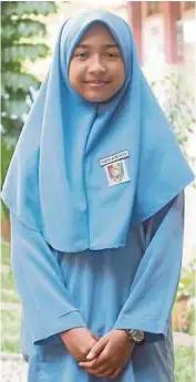  ??  ?? Nuryn antara pelajar harapan sekolah menjadi inspirasi kepada murid lain.