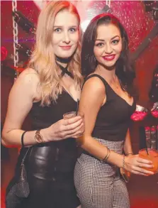  ??  ?? Paige McCarthy (right) at the Bedroom nightclub on Sunday night with her friend Chareese Barta.