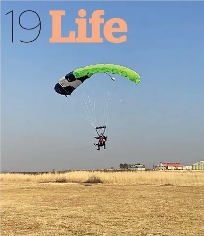  ?? ?? Skydiving is one of the many exciting activities you can try in Parys.