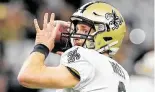  ?? Kevin C. Cox / Getty Images ?? NEW ORLEANS NEW ORLEANS
At age 41, he signed a two-year deal to remain with the Saints. He even took less than he could have to help New Orleans sign other players. DREW BREES