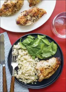  ?? PHOTO PROVIDED ?? At left, this photo shows Greek roasted chicken breasts in New York.