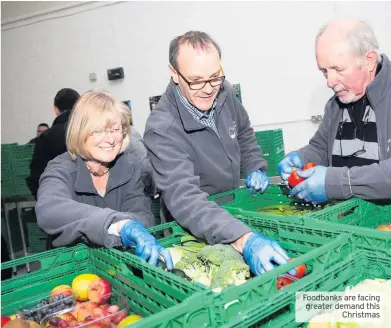  ??  ?? Foodbanks are facing greater demand this Christmas