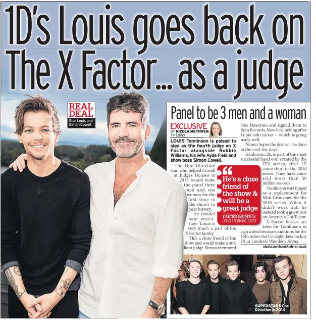  ??  ?? REAL DEAL Star Louis and Simon Cowell SUPERSTARS