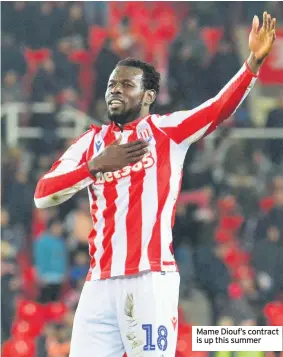  ??  ?? Mame Diouf’s contract is up this summer