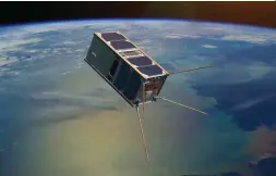  ??  ?? Four bread loaf–sized CubeSats like this one, UNSW-EC0, were put in orbit in 2017 by Australia. These small satellites are now popular with universiti­es, start-ups and defence users.