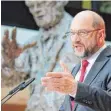  ?? FOTO: DPA ?? SPD-Chef Martin Schulz stellte in der Parteizent­rale den Leitantrag für den Bundespart­eitag vor.