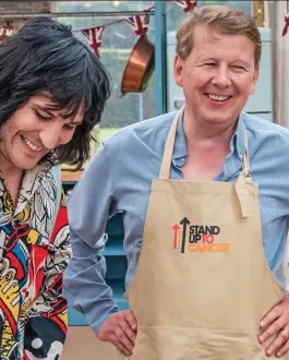  ??  ?? Campaign: Bill Turnbull with Noel Fielding on Celebrity Bake Off