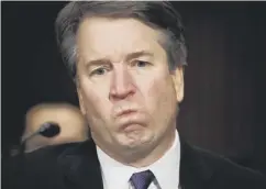  ??  ?? 0 Brett Kavanaugh appeared to hold back tears at times