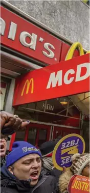  ??  ?? Days ahead of Andy Puzder’s confirmati­on h downtown New York McDonald’s during the