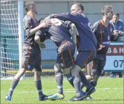  ?? Picture: Paul Amos FM4321775 ?? Burton Grove celebrate a goal in the final against Prince Albert at Homelands