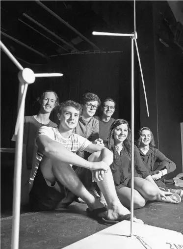  ?? Colleen De Neve/ postmedia news ?? The Cochrane High School Sustainabl­e Developmen­t Committee: from left, Jay Huele, Adam Dodd, Adam Sibbald, Brayden Boerchers, Emily Schumacher and Lawson Parker. The group has proposed installing a five-kilowatt small wind turbine on school property to...