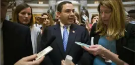  ?? Alex Brandon/Associated Press ?? Rep. Henry Cuellar, D-Texas, talks with reporters after a meeting on Capitol Hill, June 27, 2019.