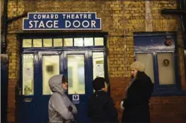  ?? DAVID AZIA, NEW YORK TIMES ?? The stage door at the Noel Coward Theatre, where actors often greet fans.