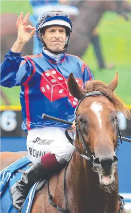  ??  ?? Hugh Bowman on Profiteer at Royal Randwick. Picture: Getty Images