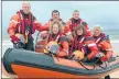  ??  ?? Pilot Ashley Rose and husband Jerry patrol waters off Dornoch with the lifeboat crew