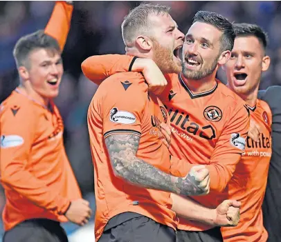  ?? Pictures: SNS. ?? United boss Micky Mellon, top, has ordered his players to open up against St Mirren at Tannadice tomorrow; Tangerines defender Mark Connolly, above, has been charged by the SFA.