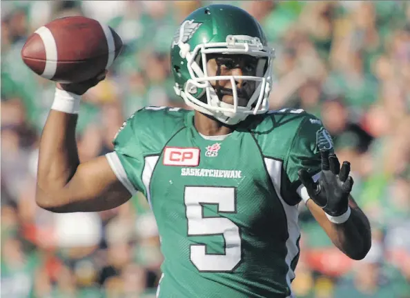  ?? MARK TAYLOR/THE CANADIAN PRESS ?? Quarterbac­k Kevin Glenn has returned for a third stint with the Saskatchew­an Roughrider­s and should be the team’s starting quarterbac­k in Week 1.