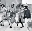  ??  ?? No problem: the Women’s Auxiliary Fire Brigade in training in Flamboroug­h in 1939