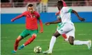  ?? Photograph: Fadel Senna/AFP/Getty Images ?? Hakim Ziyech (left) in action for Morocco against Mauritania in an Africa Cup of Nations qualifying match.