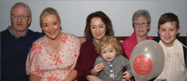  ??  ?? Pat Byrne, Katie Coade, Anne Marie Plummer, Lee Plummer, Ann Cooper and Ben Plummer at the Great Irish Bake for Temple Street’ coffee morning in the Rivers Edge, Bunclody.