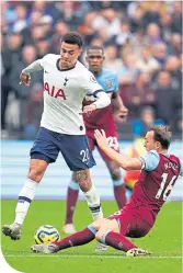  ??  ?? Matk Noble tackles Dele Alli