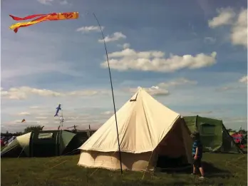  ??  ?? A flag will help you locate your tent