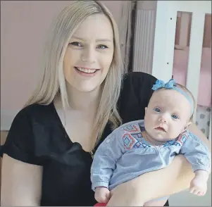  ?? NANCY KING/CAPE BRETON POST ?? Jessica Leyte of Sydney has received two precious life-changing gifts — a liver transplant and her 14-week old daughter, Violet. She believes her daughter is a living demonstrat­ion of the legacy and importance of organ donation.