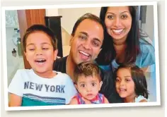  ??  ?? Viraj Manickam, a former pilot, with his wife and kids. He is offering free moving services to those who have lost jobs.