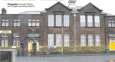  ??  ?? Proposals Newmains Primary and St Brigid’s are being looked at