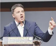  ?? Ansa ?? Al governo Renzi, ex presidente del Consiglio