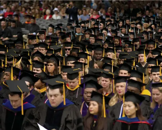  ?? Getty ?? Studenten bij de opening van het academieja­ar aan de universite­it van Memphis. ©