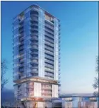  ?? Submitted photo ?? Capri Centre’s renewal is to begin with this 22-storey ‘twisted’ tower and include other tall buildings, an ice rink, amphitheat­re and many new shops.