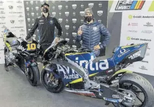  ?? //TWITTER ?? Marini y Bastianini presentaro­n sus respectiva­s MotoGP en Andorra