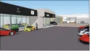  ?? COURTESY OF TWM ARCHITECTS ?? The Luxury Cars Los Gatos dealership proposed a renovation that would tear down its existing showroom and replace it with a more expansive service center and showroom area.