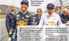  ??  ?? Daniel Ricciardo (left) and Max Verstappen