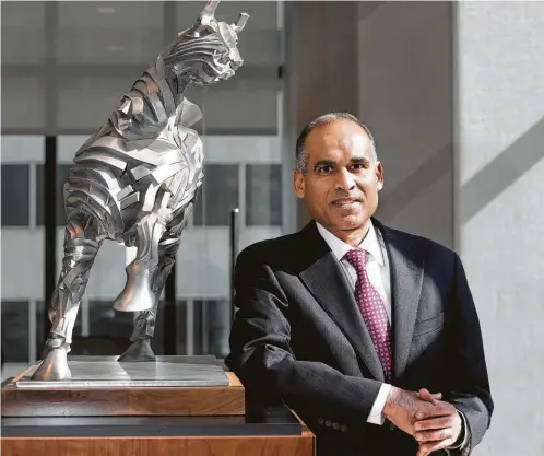  ?? Yi-Chin Lee / Staff photograph­er ?? LyondellBa­sell Industries CEO Bob Patel on acquisitio­ns: “It was a ton of risk I took at the time to join a bankrupt company. I didn’t know when we would emerge.”