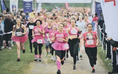  ??  ?? More than 1,700 women took part in the Race For Life at Herrington Country Park in Sunderland to raise money for Cancer Research UK.