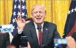  ?? AP ?? US President Donald Trump in the East Room of the White House on Monday.