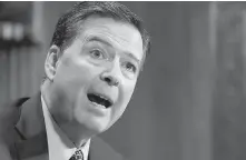  ?? AP ?? FBI Director James Comey testifies on Capitol Hill on Wednesday.