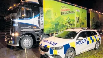  ?? Photo / Supplied ?? A truck and police vehicle during Operation Triangle.