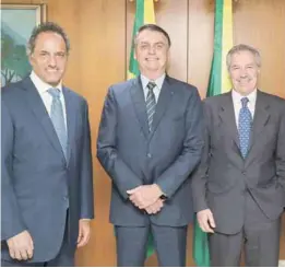  ??  ?? Bolsonaro se vio con Sola y Scioli, pero no con Alberto